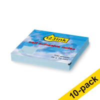 10 x 123ink blue self-adhesive notes, 100 sheets, 76mm x 76mm