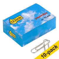 10 x 123ink paperclips round, 33mm (100 paperclips)