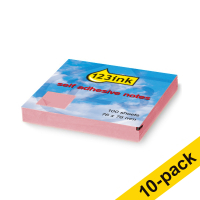 10 x 123ink pink self-adhesive notes, 100 sheets, 76mm x 76mm