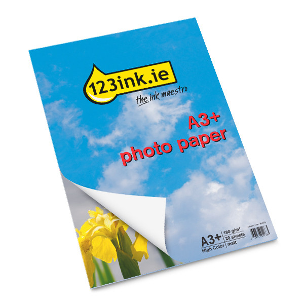 123ink.ie high colour matte photo paper, A3+, 180g (20 sheets)  064164 - 1