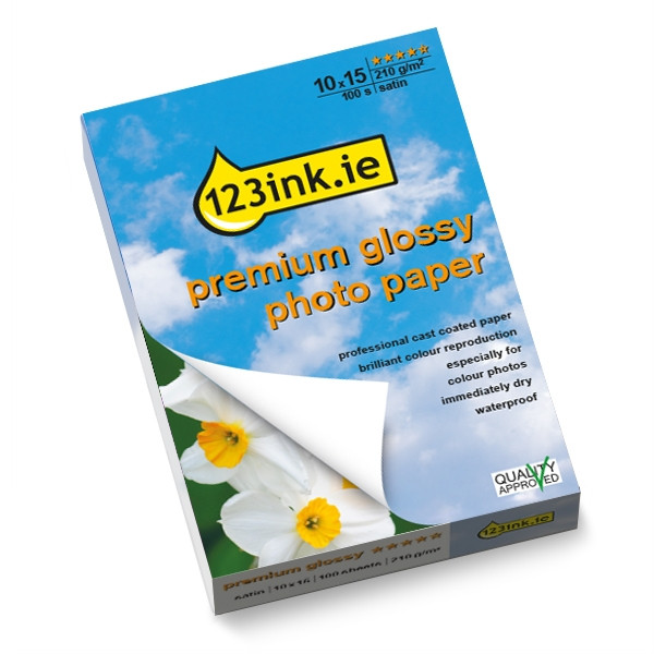 123ink.ie premium silk-finish photo paper, 10x15, 210g (100 sheets) 0775B081C C13S042547C C13S042548C 064110 - 1