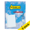 123ink A4 checked spiral lecture pad, 70 grams (80 sheets) (5-pack)