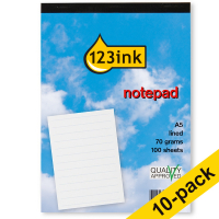 10 x 123ink A5 lined notepad, 100 pages