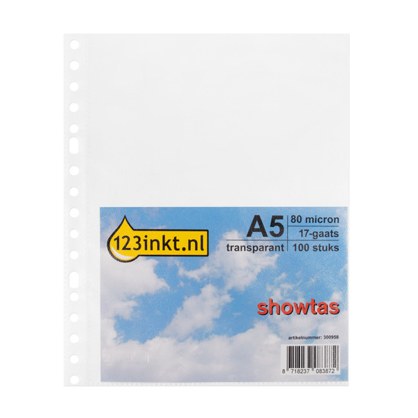 123ink A5 plastic pockets, 80 micron (500-pack)  301216 - 1