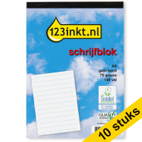 10 x 123ink A6 lines notepad 70gsm, 100 sheets