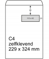 123ink C4 white self-adhesive document envelope with right window, 229mm x 324mm (250-pack)