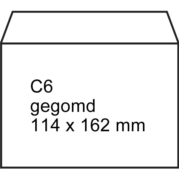 123ink C6 white service envelope gummed, 114mm x 162mm (25-pack) 123-201000-25 201000-25C 209020 300897 - 1