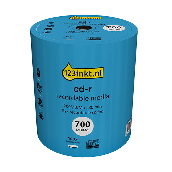 123ink CD-R 80 min. in cakebox (100-pack) CR7D5NB00/00C 301226 - 1