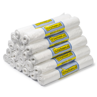 123ink HDPE white garbage bags, 20 litres (10 x 50-pack)