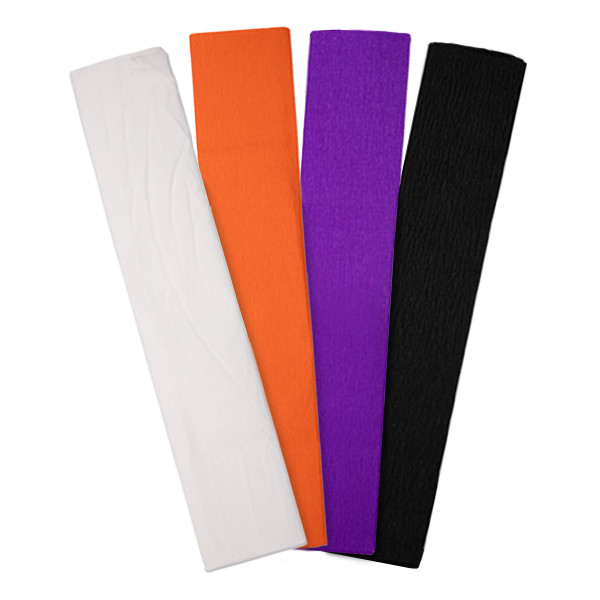 123ink Halloween crepe paper set, 250cm x 50cm (4-pack)  302330 - 1