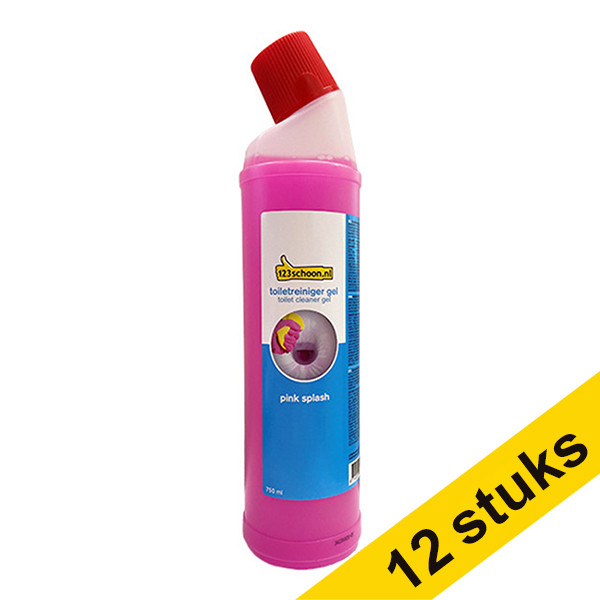 123ink Pink Splash toilet cleaner gel, 750 ml (12-pack)  SDR06054 - 1