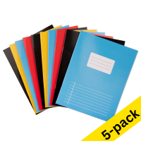 123ink assorted A5 lined notebooks, 40 sheets (5 x 10-pack)