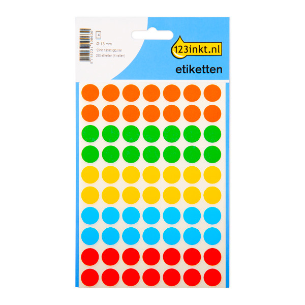 123ink assorted marking dots, Ø 13mm (280 labels) 3088C 301473 - 1