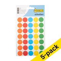 123ink assorted marking dots, Ø 19mm (105 labels) (5-pack)