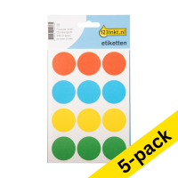 123ink assorted marking dots, Ø 32mm (240 labels) (5-pack)