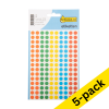 123ink assorted marking dots, Ø 8mm (450 labels) (5-pack)