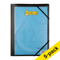 123ink black A4 customisable elastomer folder (5-pack)