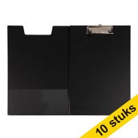 123ink black A4 portrait clipboard with cover (10-pack)