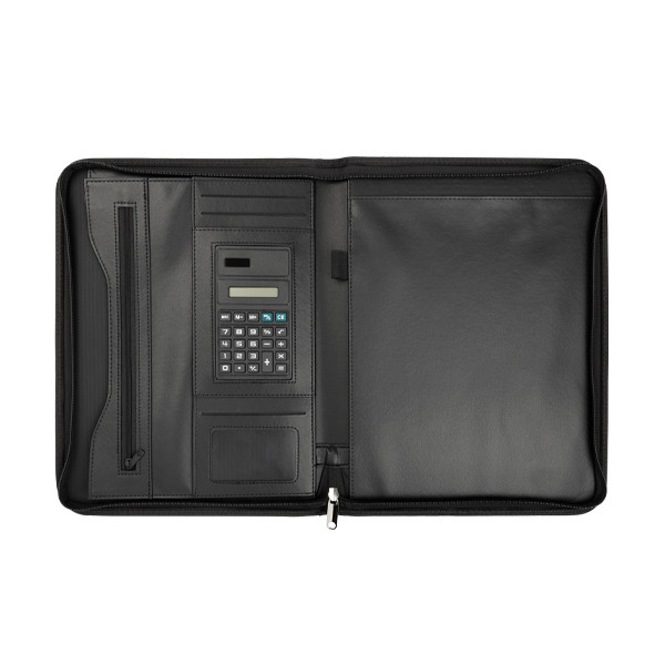 123ink black A5 writing folder with zipper and calculator 302257 123ink black A5 writing folder with zipper and calculator 302257 - 4