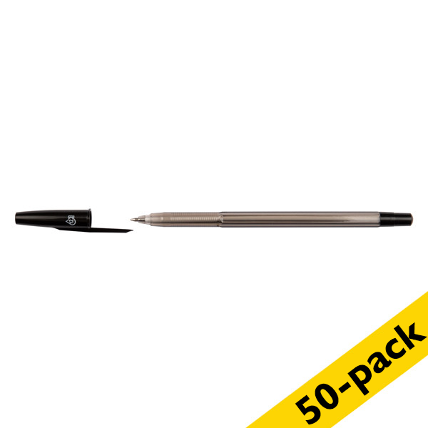 123ink black ballpoint pen with cap (50-pack)  300980 - 1