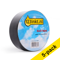 123ink black duct tape, 50mm x 50m (5-pack)  300624