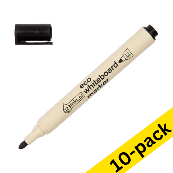 123ink black eco whiteboard marker (1mm - 3mm round) (10-pack)  390585 - 1