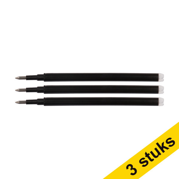 123ink black erasable ballpoint pen refill (3 x 3-pack)  301242 - 1