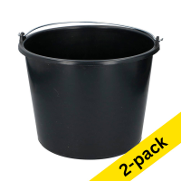 123ink black household bucket, 12 litres (2-pack)