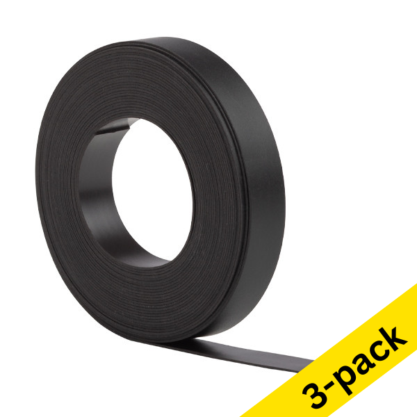 123ink black magnetic tape, 10mm x 5m (3-pack)  302153 - 1