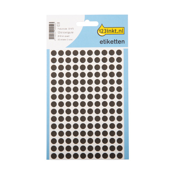 123ink black marking dots, Ø 8mm (450 labels) 1849C 3009C 301470 - 1