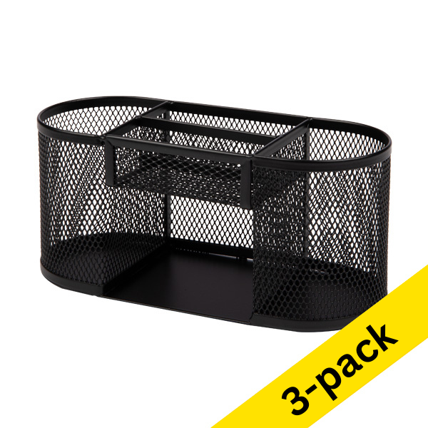 123ink Black Mesh Desk Organiser (3-pack) 123inkt 123ink.ie