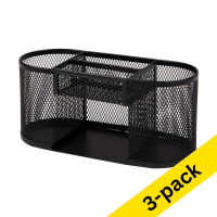 123ink black mesh desk organiser (3-pack)
