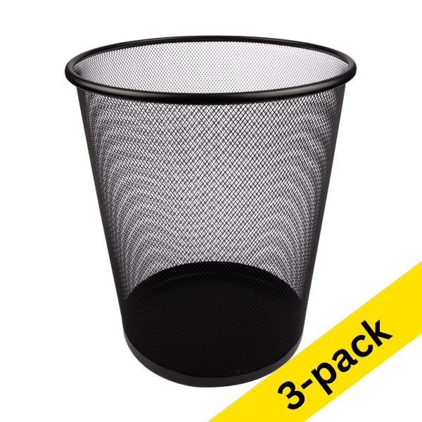 123ink black mesh paper bin (3-pack)  390663 - 1