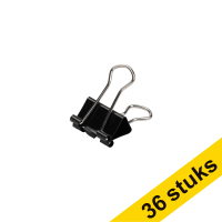 123ink black paper clamp, 19mm (36-pack)