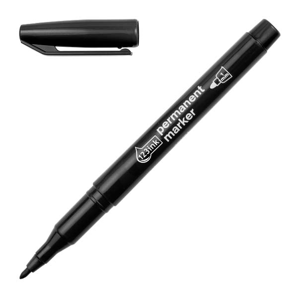 123ink black permanent marker (1mm round) 4-25001C 4-400001C 300885 - 1