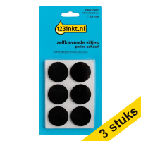 123ink black round self-adhesive felt pads, 28mm (3 x 12-pack)