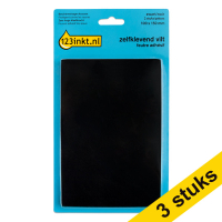 3 x 123ink black self-adhesive felt pads, 100mm x 150mm (2-pack)