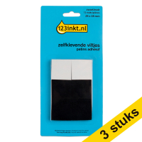 123ink black square self-adhesive felt pads, 28mm (3 x 12-pack)