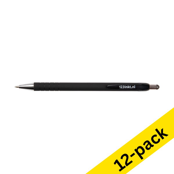 123ink black ultra smooth ballpoint pen (12-pack)  301668 - 1