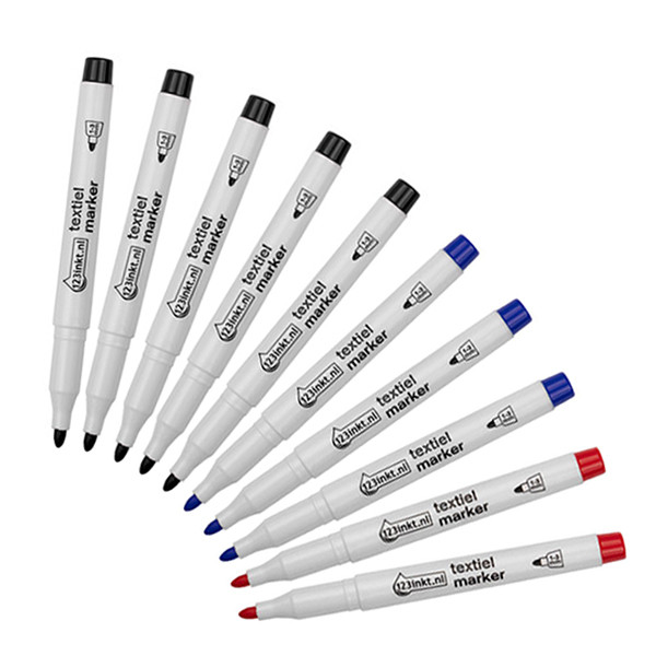 123ink black/blue/red textile markers set (10-pack)  302165 - 1