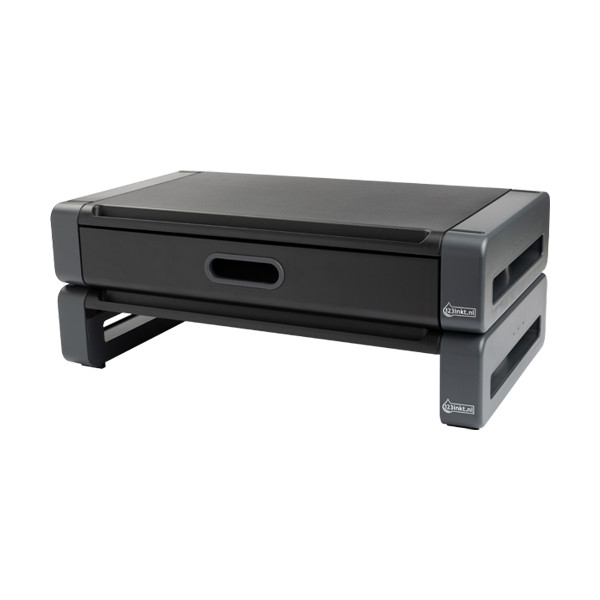 123ink black/grey monitor stand with drawer 8038101C 302202 - 4