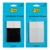 123ink black/white square self-adhesive felt pads, 28mm (24-pack)