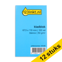 123ink blank notepad 67.5mm x 110mm, 100 sheets (12-pack)