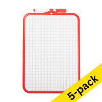 123ink blank/checked whiteboard, 26cm x 18.5cm (5-pack)