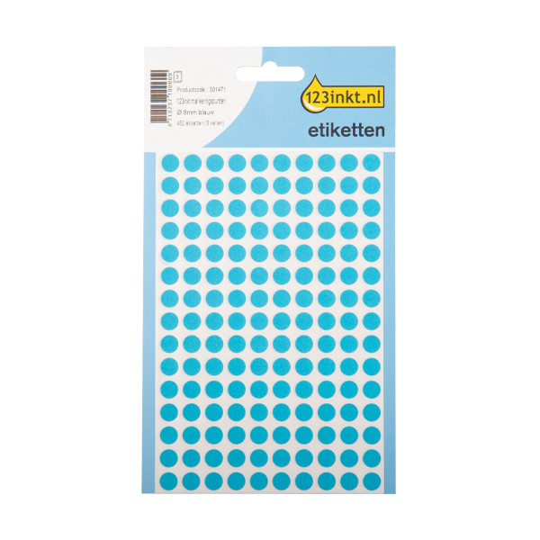 123ink blue marking dots, Ø 8mm (450 labels) 1833C 1843C 3011C AV-PSA08BC 301471 - 1