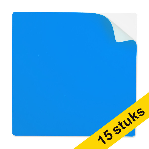 123ink blue reusable self-adhesive notes, 10cm x 10cm (15-pack)  302123 - 1