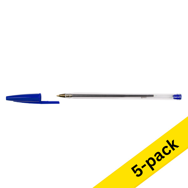 123ink bright blue ballpoint pen (5-pack) 802052C 302080 - 1