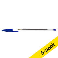 123ink bright blue ballpoint pen (5-pack) 802052C 302080