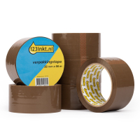 123ink brown packing tape, 38mm x 66m (6-pack)