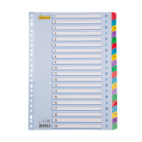 123ink coloured A4 cardboard indexes with 1-20 (23 holes)